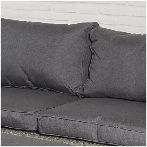 POLY RATTAN Sitzgruppe Sofa Lounge Set grau Gartenmöbel Terrassen Garten Gruppe POLY RATTAN Sitzgruppe Sofa Lounge Set grau Gartenmöbel Terrassen Garten Gruppe