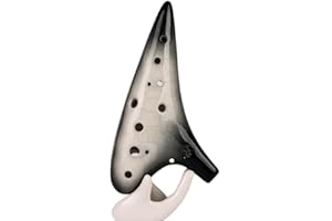 ZETONG Ocarina en céramique 12 trous Alto C craquelé avec livre de texte et sac de protection, parfait pour les débutants et les performances professionnelles (dégradé de craquelé)