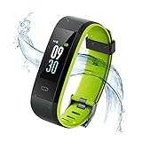 Vigorun Fitness Armband, Farbdisplay Fitness Tracker,Aktivitätstracker mit Pulsmesser,IP68 Wasserdichtes Schrittzähler mit Alarm/Kalorien / Schlafüberwachung, für Android und iOS (Schwarz + Grün)
