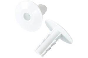LOOPS 2X 8mm White Single Cable Bushes-Feed Through Wall Cover-Coaxial/Coax Hole/Entry Tidy Cap - Grommet-Satellite-Brick-Plate-RG6-CCTV