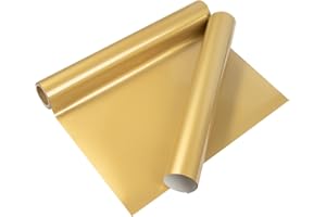 VINYL FROG Heat Transfer Vinyl Roll HTV Vinyl - 30.5x155cm Gold Iron on Vinyl for T-Shirts, Heat Press Vinyl for DIY Craft Designs (Gold)