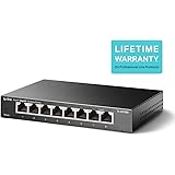 TP-Link TL-SG108S 8-Port Desktop Gigabit Ethernet Switch/Hub, Ethernet Splitter, Plug & Play, no configuration required, Steel Case, Lifetime Warranty