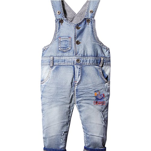 Wawoo®Unisex Baby Soft Denim Dungarees Overalls Toddlers Jeans Jumpsuits Playsuit Romper Outfits Pants Kids Infant Bodysuits Trousers Girls Boys 6 9 12 18 24 36 Months
