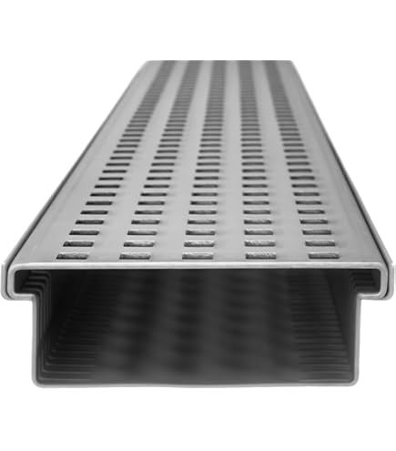 PEYNIR Afvoerrooster smalle afwateringsgoten, roestvrijstalen drainageset, 3 ,5, 5, 7, 10, 15, 20 cm breed, afwateringsgoot voor tuin/binnenplaats, looppad, inbouw-garage-vloerafvoer (3,5 x 3 x 100 cm