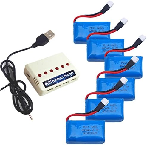 Wwman 6pcs 3.7V 600mah Battery And 1to6 Battery Charger For syma X9 Flying Car Rc Quadcopter Drone Spare Parts