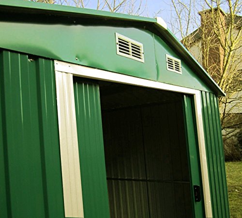 Gartenhaus Geräteschuppen 11m² aus verzinktem Stahlblech Metall grün von AS-S - 4
