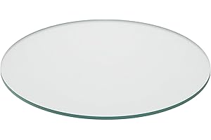Relaxdays Tablero Vidrio Templado, Ø 40 cm, Grosor 8 mm, Panel Cristal Redondo para Mesa y Chimenea, ESG, Transparente