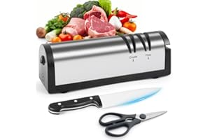 SOARFLY Aiguiseur Couteaux Électrique en Acier Inoxydable, Aiguiseur Couteaux Professionnel Haute Précision, Efficace Éguiseur de Couteau Durable, Aiguiseur Multifonction pour Couteaux de Cuisine