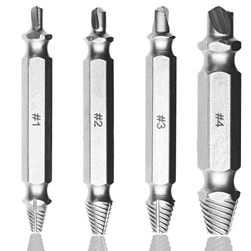 Kitclan Schraubenausdreher-Set, entfernen leicht beschädigte Schrauben, 4 Stück Schraubenentferner zum Entfernen aller Arten von Schrauben - 8