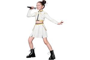 JGJOAIJ Girls Demon Hunter Halloween Costume Cosplay Party Carnival Outfit Rumi Mira Zoey Role Play Uniform Full Set for Kids
