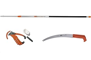 JARDIAFFAIRES Kit echenilloir compatible avec Bahco P34-37 avec scie 340-6T et perche télescopique 5 mètres