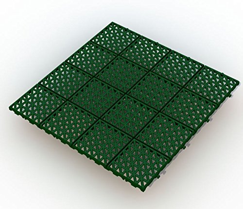 ALTADirekt Bodengitter Bodenfliese Rasenfliese Bodenrost Kunststoff 333mm x 333mm x 10,5mm (Grün)