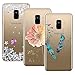 Produktbild Yokata 3 Packs Kompatibel mit Hülle Samsung Galaxy A8 Plus 2018 Silikon Transparent Durchsichtig Handyhülle Schutzhülle TPU Dünn Slim Kratzfest mit Motiv - Feder Blumen und Schmetterlinge Blumen