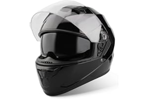 VINZ Kennet Casque intégral avec visière Solaire | Casque de Moto intégral homologué ECE 22.06 | Casque Full-Face pour Moto et Scooter | pour Femmes et Hommes | Tailles XS-XXL