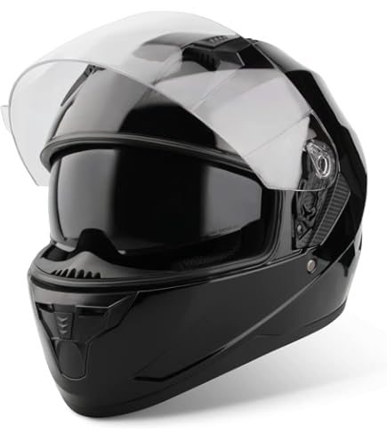JDC SABRE Full Face Motorhelm – Intrekbaar Zonnevizier, ECE 22.06 Goedgekeurd, Lichtgewicht ABS, Zwart 3 miniatura
