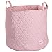 Minene Storage Basket with White Polka Dot (Large, Pink) - round storage baskets, large fabric  storage basket - great for toy storage, kids storage and as a laundry basket