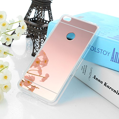 KASOS Fundas Huawei P8 Lite 2017 Carcasa Ultrafina Case con Efecto de Espejo en la Trasera  TPU Borde Blando Acrylic Panel Duro 