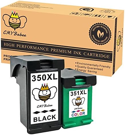 CMYBabee 2-Pack Remanufactured HP 350XL 351XL 350 351 Ink Cartridge (1Black + 1Tricolour) for HP Photosmart C4480 C4580 C4380 C4348 C4270 C4272 C4275 C4483 C5273 C5275 C5280 C5283 C5200 C4585 C4500 C4485 C4210 C4400 C4280 C4283 C4345 C5250 C5293 Deskjet D4200 D4263 D4360 Officejet J6450 J5785 J6415