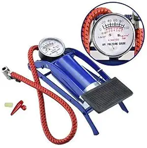 High Pressure Foot Pump/Air Tyre Inflator/Pump Compressor for Bike/Cycles & basket/football