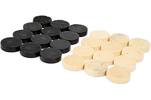 AIRSHI 24pcs Practical Wooden Draughts Checkers Set, Checkers Pieces, Family Gathering for All Ages Entertainment Kids and Adults