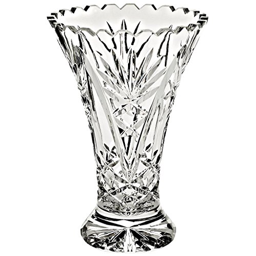 Vase, Blumenvase, Bouquet Vase "VIRNA" handgeschliffen, transparent, H=22 cm, Bleikristall Glas, moderner Style (GERMAN CRYSTAL powered by CRISTALICA)