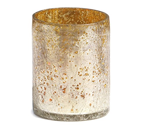 SouvNear Kerze Teelicht Votiv-Halter 9,1 cm -Silber-Golden – Handmade in Glas für Zimmer / Gastronomie / Parteien / Garten – Haus und Bürodekor - 2
