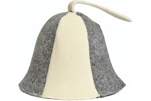 SAUNA GURU White Grey Sauna Hat, 100% Organic Wool Felt Hats for Russian Banya - Protect Your Head from Heat - English Sauna eBook Guide Included