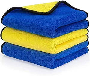 OAN Microfiber All Purpose Cloth for Cleaning Dusting Detailing And Polishing For All Vehicles Offices Kitchen Home 800 GSM 45X45 cm (Pack of 3 Multi Color)