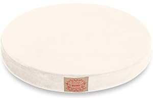 TANYOO Seat Cushion Memory Foam Round Chair Cushion Washable Removable Seat Cushion for Indoor Outdoor Office Chair Black 16 Inches (White)