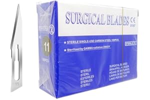 CLABMROEC 100 pz Sterile n. 11 Lame Medico Chirurgiche Rasoio Monolama per Dentale, Dermaplaning, Dissezione, Podologia, Rimozione Acne,Intagliare e Realizzare Artigianalmente