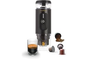 Handpresso - Cafetière portable E-Presso 21700 | Machine a cafe portable avec batterie USB réservoir 60ml - Cafetiere de voyage pour capsules expresso ou café moulu – mini cafetière à batterie