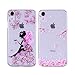 Produktbild [2 Packs] Hülle für Apple iPhone XR (6,1 Zoll), Misstars Transparent Weich TPU Silikon mit Malerei Muster Clear Backcover Anti-Rutsch Kratzfeste Schutzhülle, Kirschblüten + Mädchen