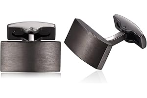 Honey Bear boutons de manchette Pour hommes-Rectangle Acier inoxydable brossé, pour mariage affaires