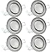 Produktbild 6er Set National Electronics® Deckenspots in silber gebürstet | GU10 3.5W 320 Lumen LED | Leuchtmittel AC 230V 120° Deckenlampe Einbauspot warmweiß (6er silber)