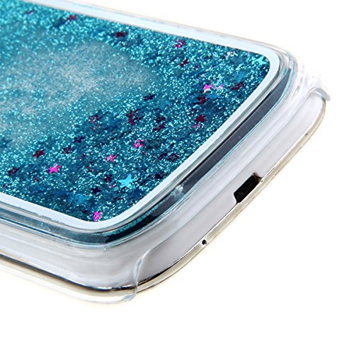 Galaxy S3 Glitzer Hülle, Felfy Samsung Galaxy S3 Kreativ Luxury Flüssig Fließende Sparkly Bling Stern Blau Quicksand Haut Tasche Back Case Cover Etui + 1x Blau Metall Stylus Touch Pen + 1x Displayschutzfolie - 4