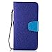 Produktbild Handytasche Hülle für iPhone 7,YingC-T Luxus Schick Blau Gebürstetes Bling Bling Glitzer Strass Schutzhülle Lederhülle Handyhülle Leder Brieftasche Hülle mit Ständer Halter Kartenfächer Scratch Magnetverschluss für Apple iPhone 7 4.7 Zoll Flip Wallet Cover Klappbar Magnet Telefon-Kasten im Bookstyle Tasche Case Schutz Etui Premium Leder Hülle