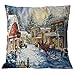 Produktbild CLOOM Kissenbezug Weihnachten Dekoration Home Sofa Dekor Kissenbezug Startseite Schlafzimmer Kissenabdeckung Bettwäsche Deko Kissenhülle Dekor Kissen Sofa Taille Throw Kissenbezug (18X18) (B)