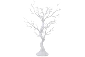 Sziqiqi Künstlicher Baum für Dekoration Hochzeit/Esstisch, abziehbarer Wunschbaum Hochzeit, Dekoration Baum für Hochzeit Empfangstisch, Gefälschter Baum, Weiß, 58cm