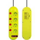 1.5 Metre Kablolu 4'l&uuml; 2 Usb &lsquo;li, 16ah Ayrı Anahtarlı Grup Priz, Led G&ouml;stergeli, Yeşil,