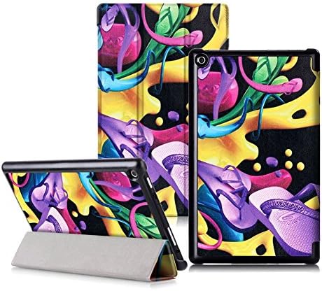 Tsmine Amazon New Fire HD 8 (2016 Release) Flip Case - Lightweight Ultra Slim Folio Protective Cover Case Stand for New Fire HD 8 (2016 Release) 8-Inch Tablet, Colorful Shoes