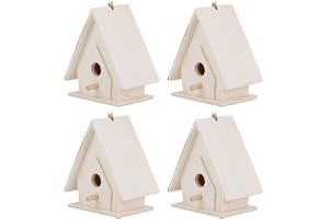 Bird Houses For Outside, Bird Houses 4Pcs with Wood Bird House For Garden Courtyard Decor