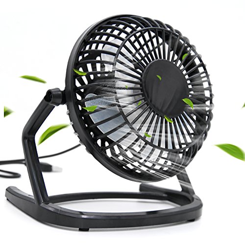 Mini Ventilateur USB , Ubegood Plastique ventilateur de bureau USB [360° rotatif] mini Ventilateur avec ON/OFF portatif ventilateur de table , Noir
