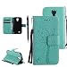 Produktbild Hülle für Samsung Galaxy S4 Mini, Hancda PU Leder Handyhülle Brieftasche Baum Katze Muster Design Etui Bookstyle Case Standfunktion Flip Cover mit Kartenfach Handytasche Schale für Samsung Galaxy S4 Mini - Grün