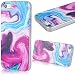 Produktbild GrandEver iPhone SE 5S 5 Hülle Marmor Serie Weiche Silikon Handyhülle Flexible TPU Silicon Schutz Schutzhülle Klar Handytasche mit Muster Anti-Kratzer Stoßdämpfung Ultra Slim Rückseite Marble Case Backcover Premium Protective Cover für iPhone SE 5S 5 - Bunt