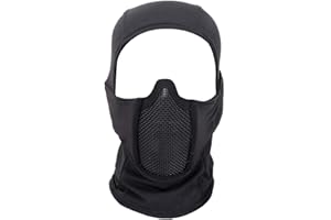 LEJUNJIE Equipaggiamento tattico Passamontagna Traspirante Maschera a Rete Stile Ninja Maschera Softair Integrale Maschera Antivento Ciclismo Cappuccio Scaldacollo Balaclava