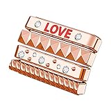 Webla Apple Four Generation Generations Uhr Ring Anpassen Bling Sparkle Klassische Pile Ohrringe Anpassen Für Apple Watch 40 Mm (Pink Gold)