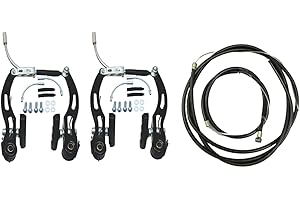 AARNAV BMX MTB Mountain Bike V Brake Set with Cables Caliper Replacement Front and Rear Pull V Brake Accessories for All Bikes (V Brake Set with Accessories & Cables Set)