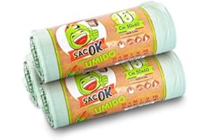 EFFENNE group - 45 Sacchi Umido 50x60 cm - Shopper Biodegradabili con Manici per la Raccolta Differenziata da interno - sacchi umido per la pattumiera della cucina e del bagno.