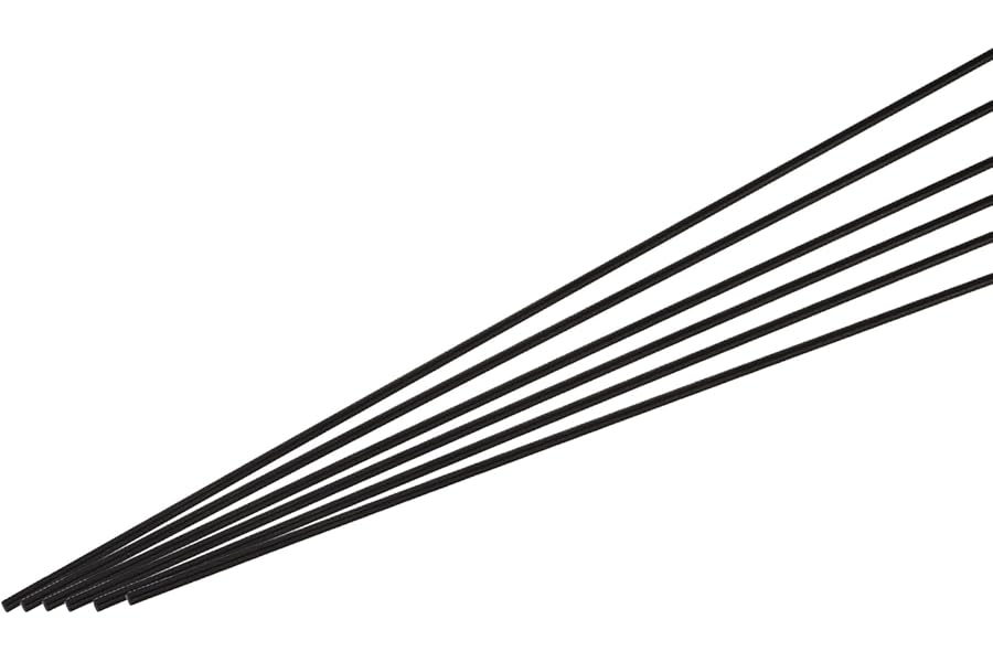 sourcing map Carbon Fiber Rod, 3mm x 400mm Carbon Rod Bar for RC Plane DIY Craft Kite Wing Tube Quadcopter Arm Repair Pack of 10