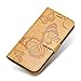 Produktbild iPhone XR Hülle, The Grafu® PU Leder Handyhülle mit Stoßfest TPU, Schmetterling Muster [Standfunktion] [Kartenfach] Schutzhülle für Apple iPhone XR, Gelb